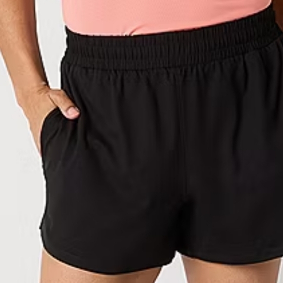RUNNING Athletic Shorts Zip Pocket Black Built-In Breathable Lined - Picture 1 of 10